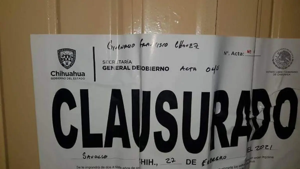 negocios clausurados